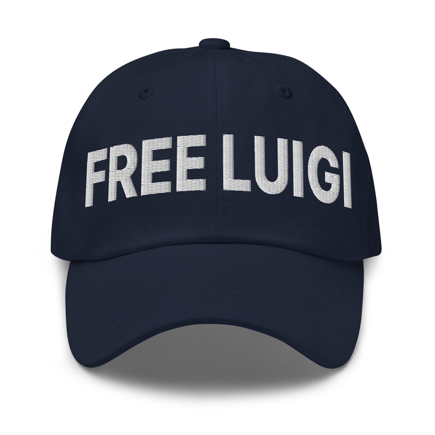 Free Luigi Mangione Embroidered Dad Hat Navy