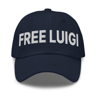 Free Luigi Mangione Embroidered Dad Hat Navy