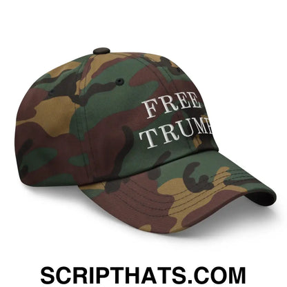 Free Trump MAGA Dad Hat Green Camo