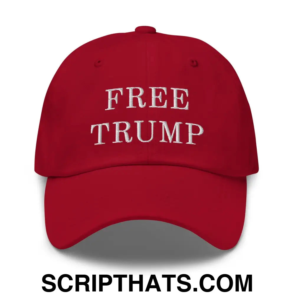 Free Trump MAGA Dad Hat Cranberry