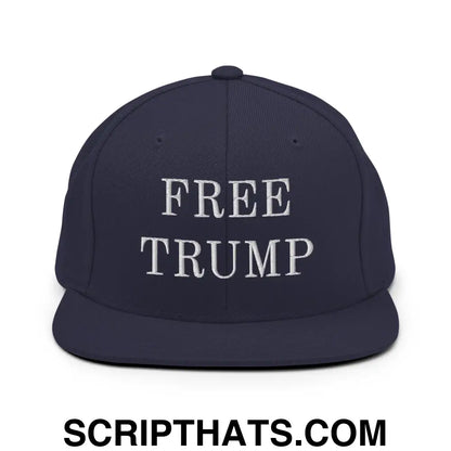 Free Trump MAGA Snapback Hat Navy