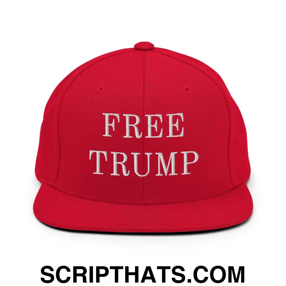 Free Trump MAGA Snapback Hat Red