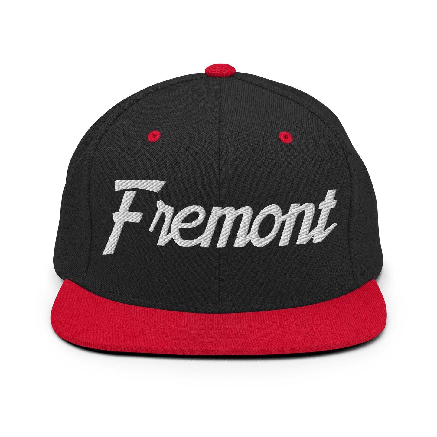 Fremont Script Snapback Hat Black Red