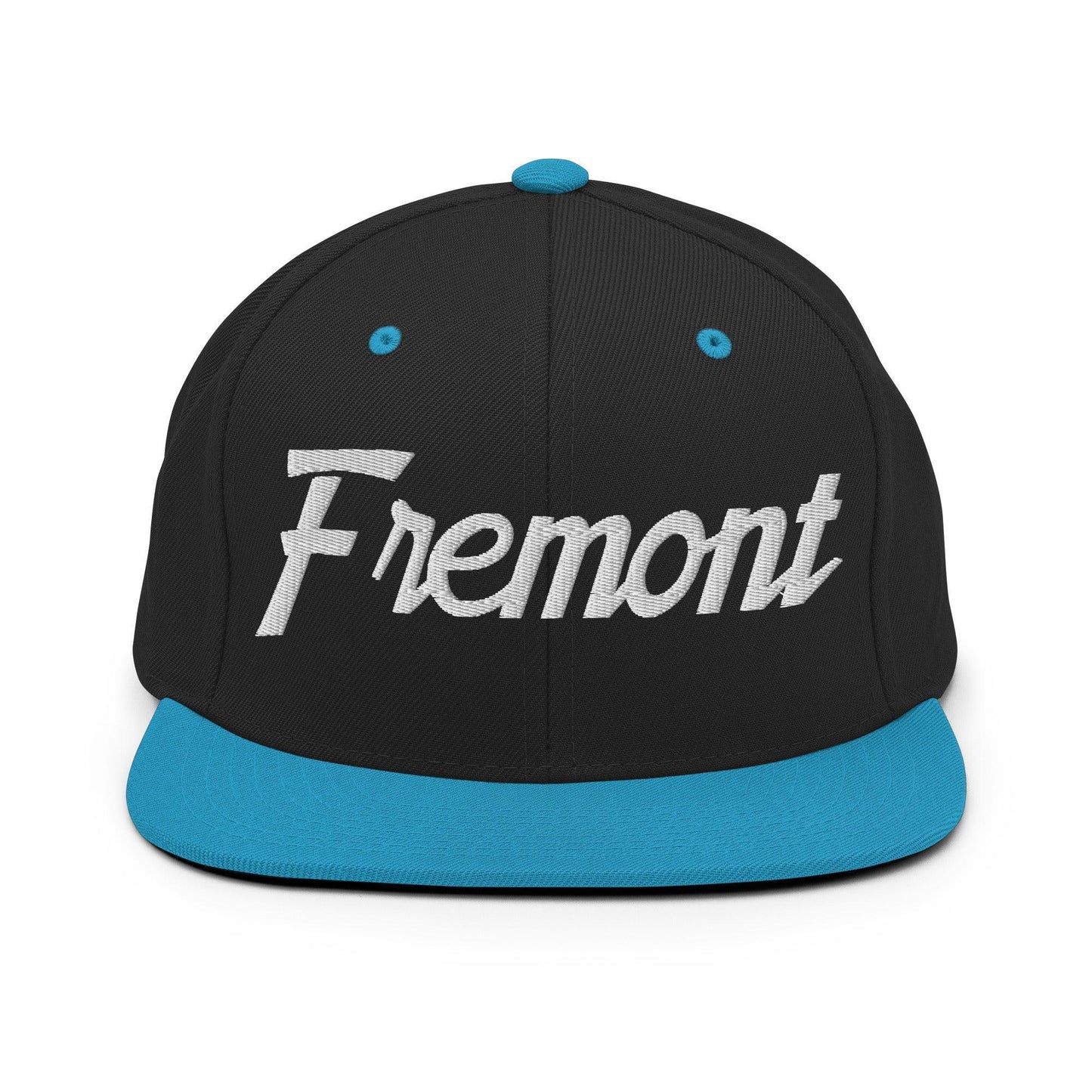 Fremont Script Snapback Hat Black Teal