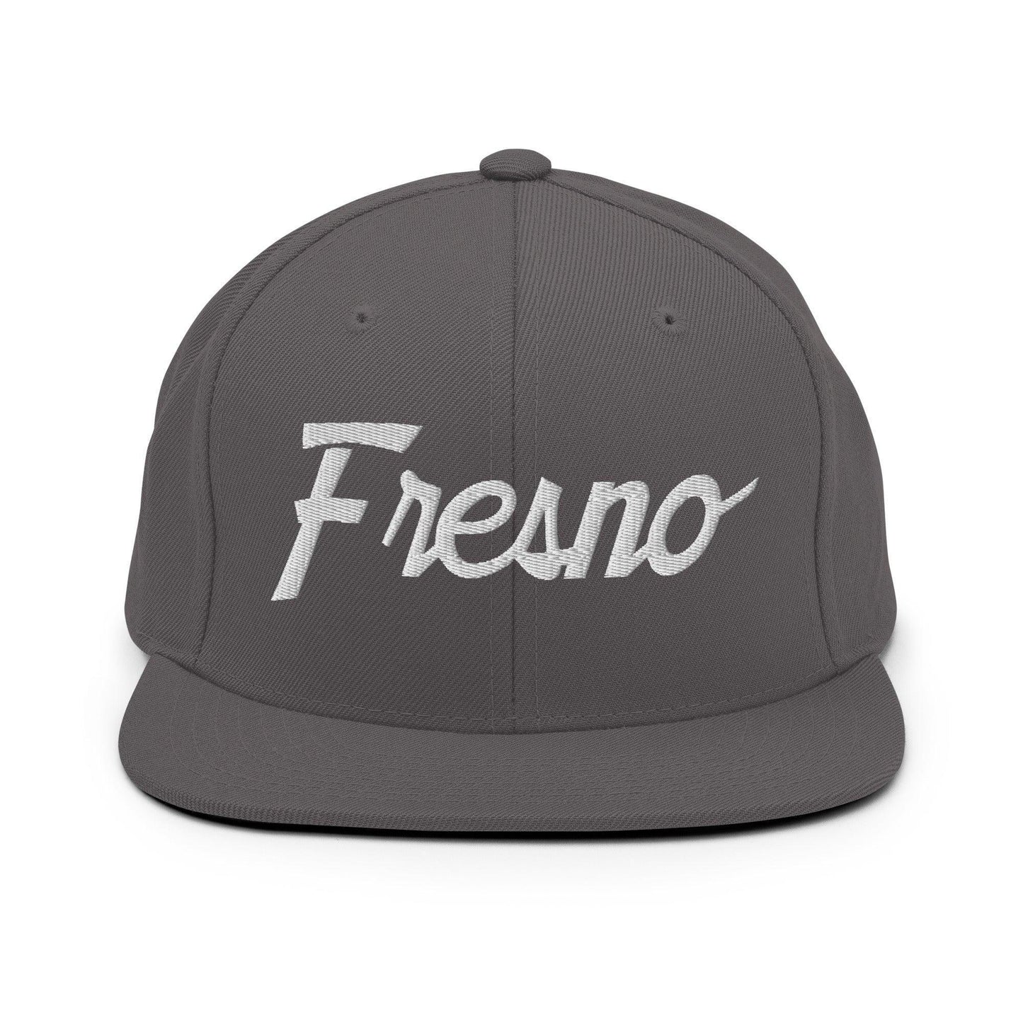 Fresno Script Snapback Hat Dark Grey