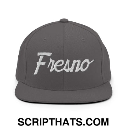 Fresno Script Snapback Hat Dark Grey