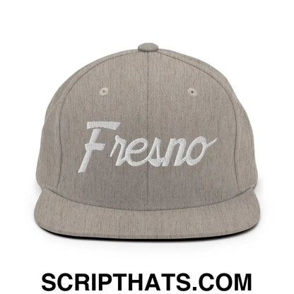 Fresno Script Snapback Hat Heather Grey