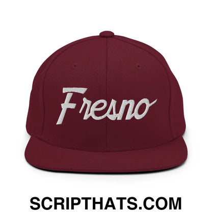 Fresno Script Snapback Hat Maroon