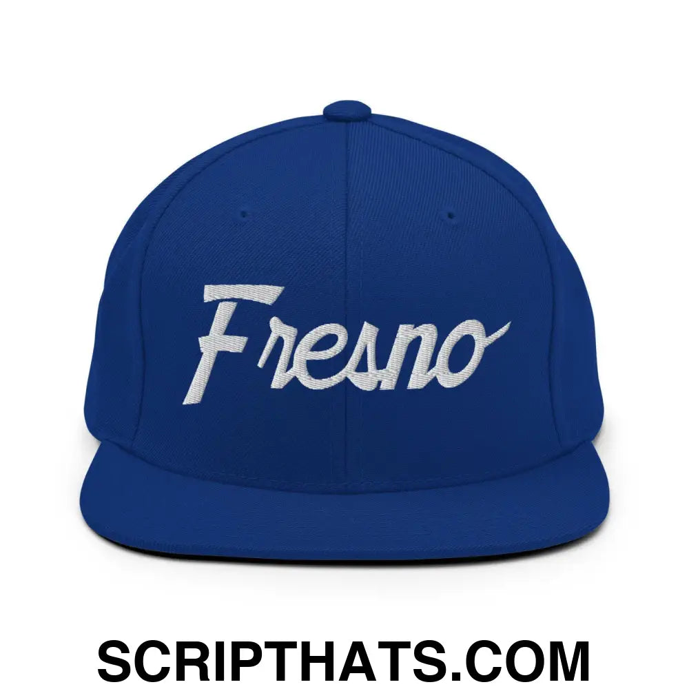 Fresno Script Snapback Hat Royal Blue