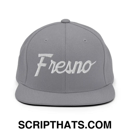 Fresno Script Snapback Hat Silver