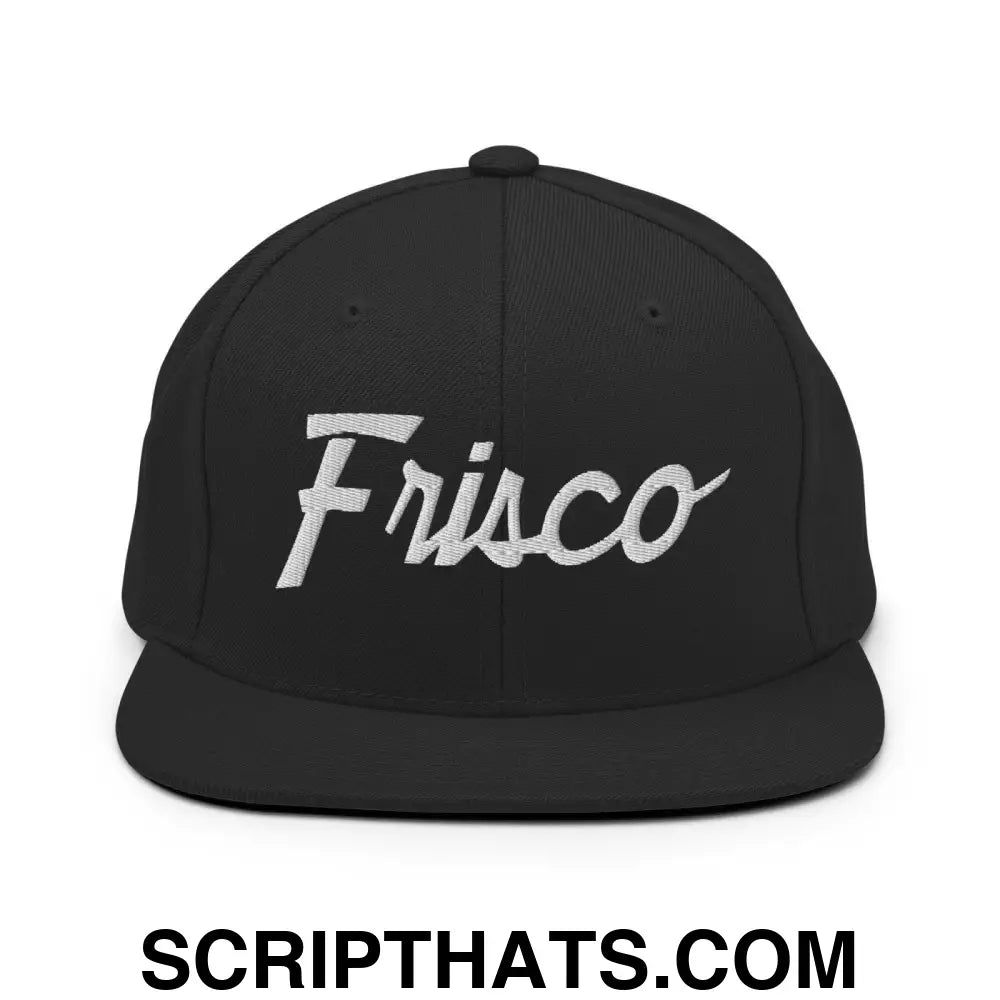 Frisco Script Snapback Hat Black