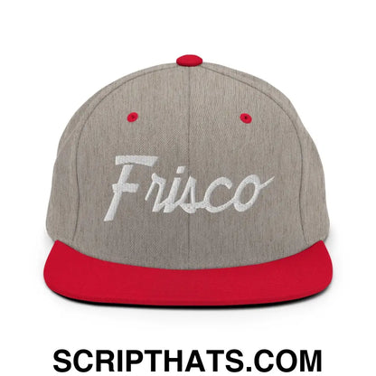 Frisco Script Snapback Hat Heather Grey Red