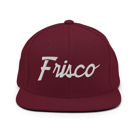 Frisco Script Snapback Hat Maroon