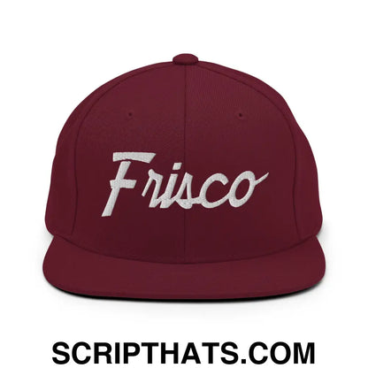 Frisco Script Snapback Hat Maroon