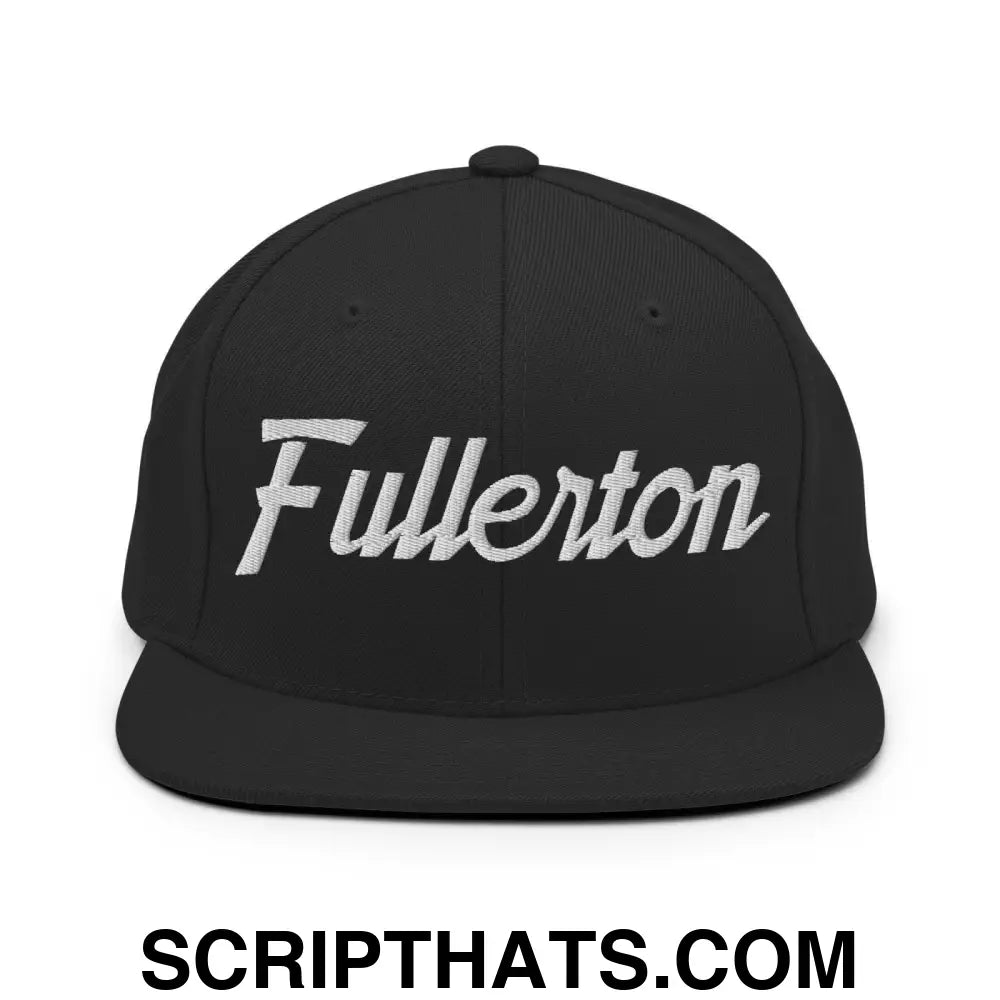 Fullerton Script Snapback Hat Black