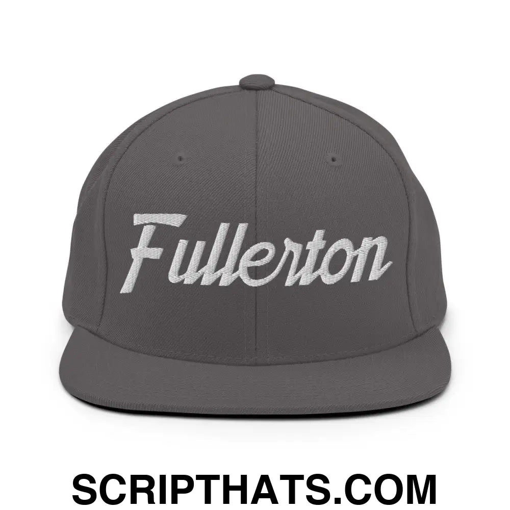 Fullerton Script Snapback Hat Dark Grey