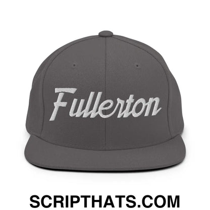 Fullerton Script Snapback Hat Dark Grey