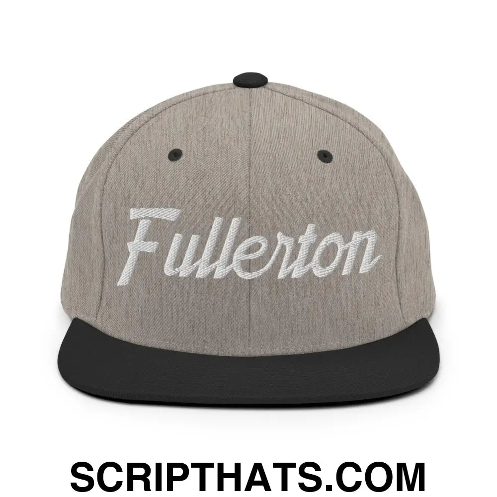 Fullerton Script Snapback Hat Heather Black