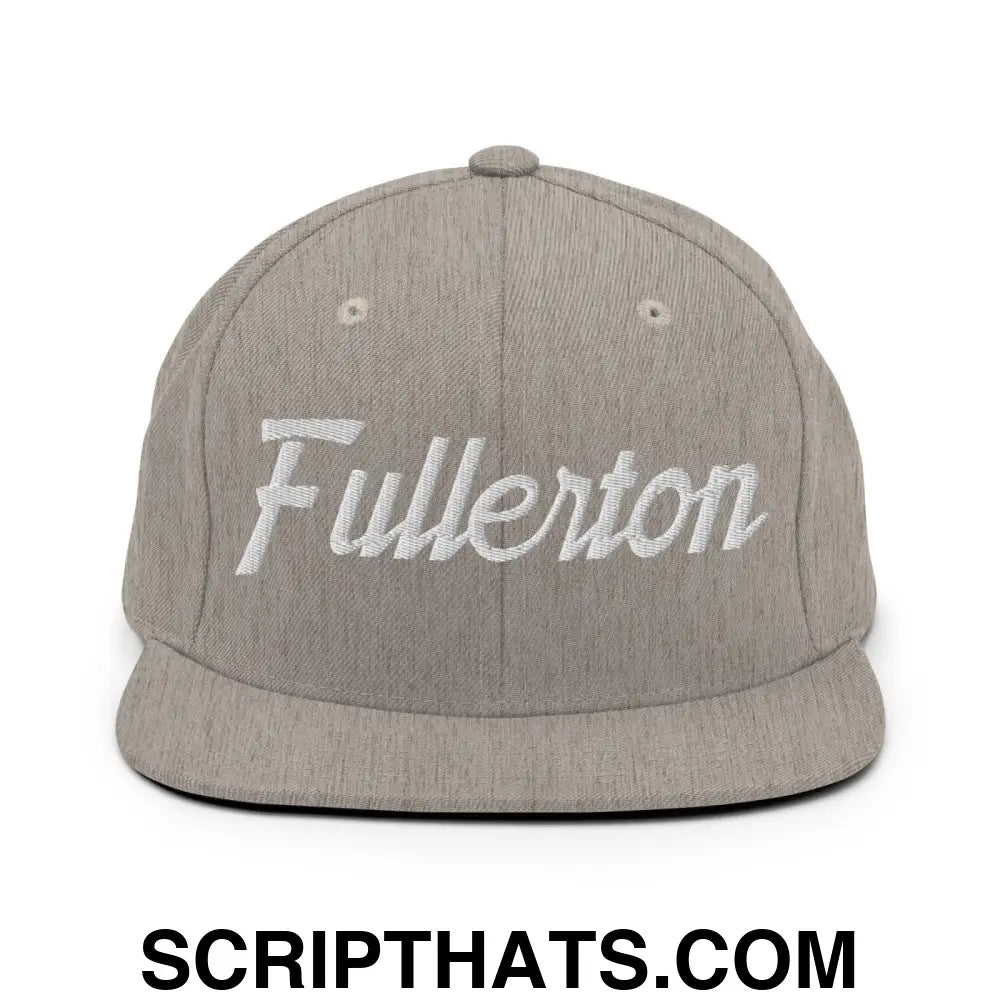 Fullerton Script Snapback Hat Heather Grey