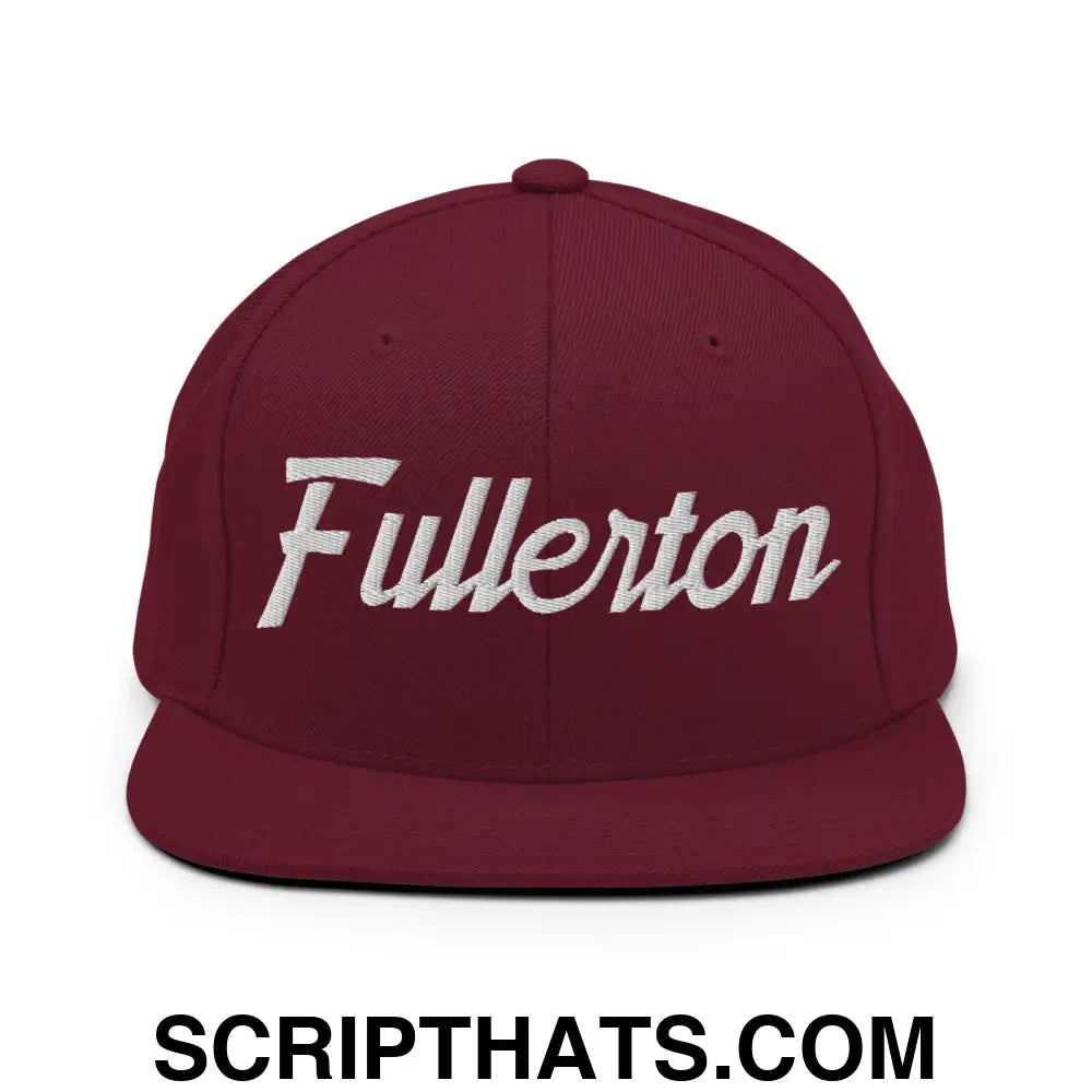 Fullerton Script Snapback Hat Maroon