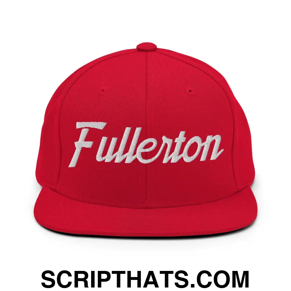 Fullerton Script Snapback Hat Red