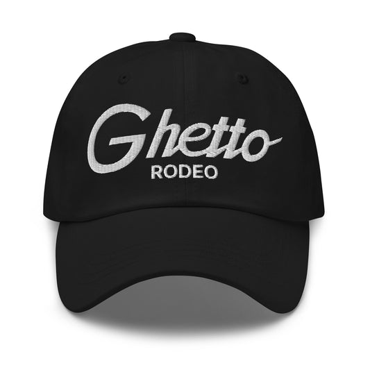 Ghetto Rodeo II Vintage Sports Script Dad Hat Black