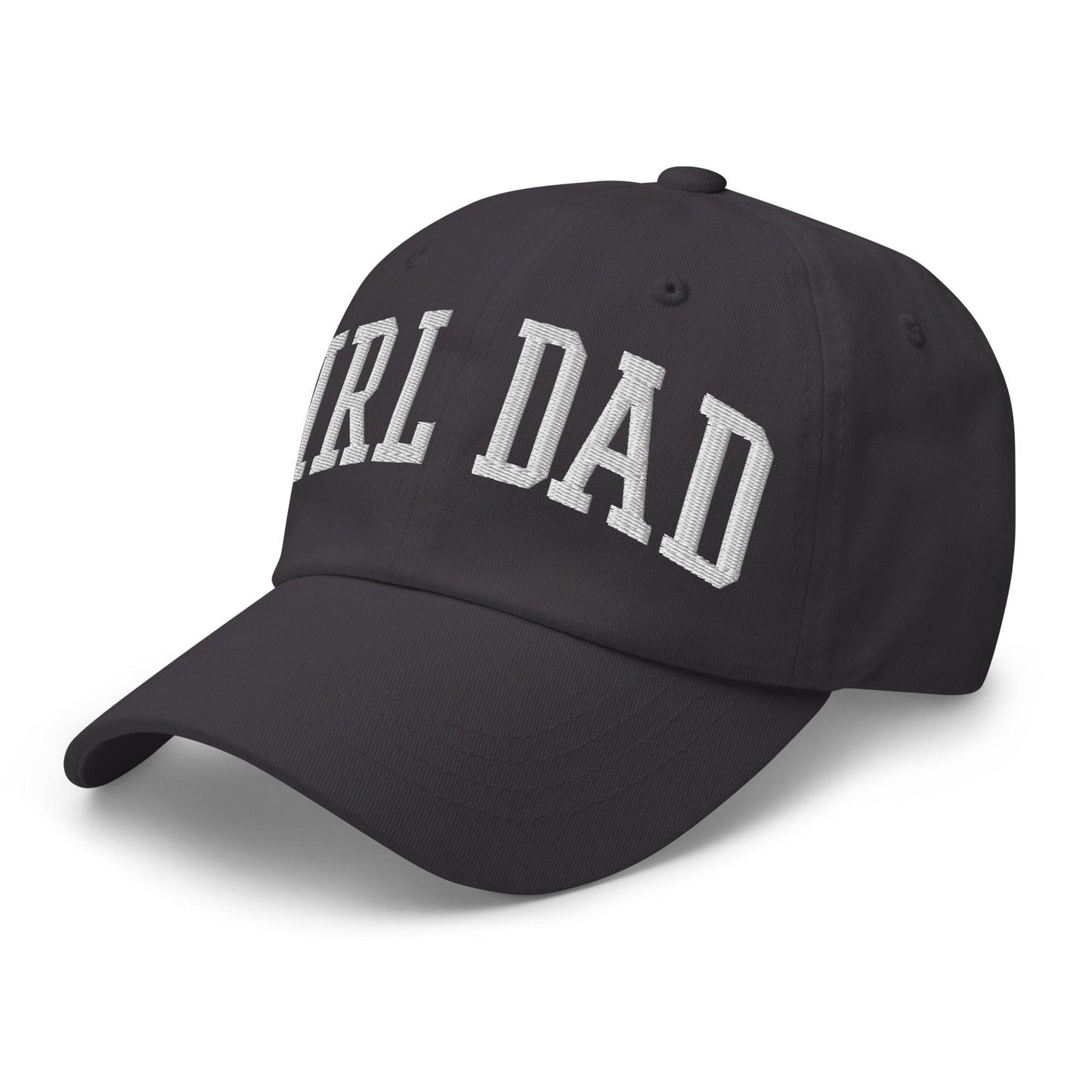 Girl Dad Varsity Letterman Embroidered Dad Hat Dark Grey