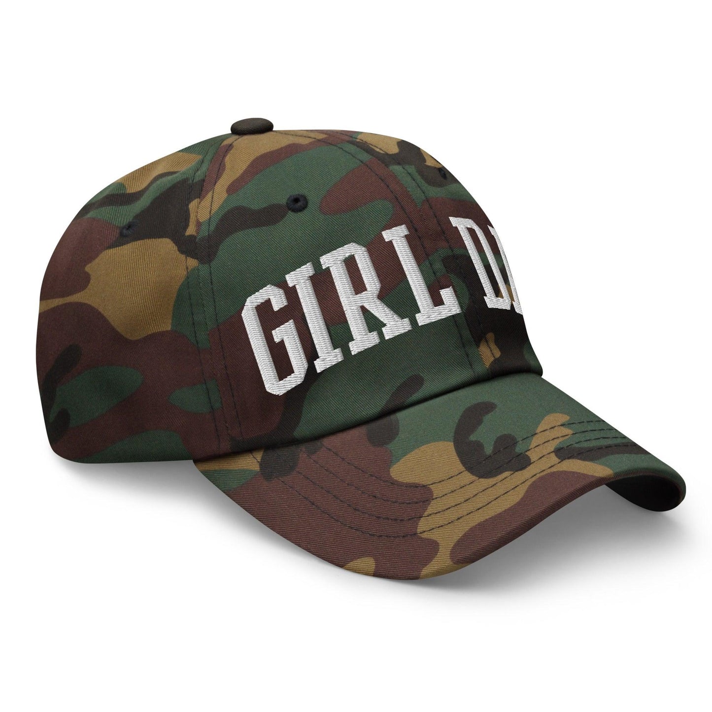 Girl Dad Varsity Letterman Embroidered Dad Hat Green Camo