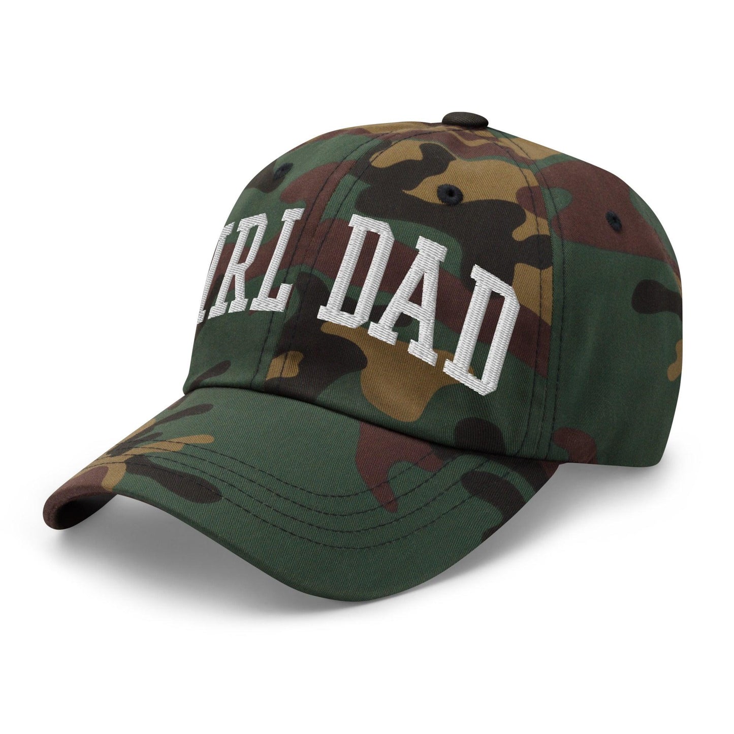 Girl Dad Varsity Letterman Embroidered Dad Hat Green Camo