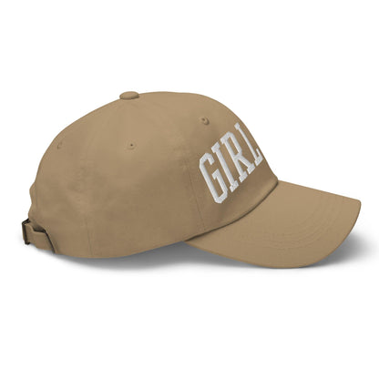 Girl Dad Varsity Letterman Embroidered Dad Hat Khaki