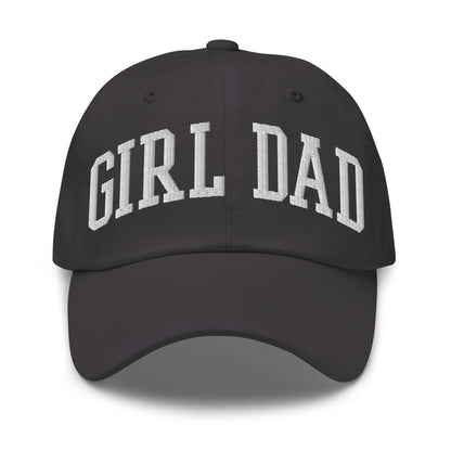 Girl Dad Varsity Letterman Embroidered Dad Hat Dark Grey