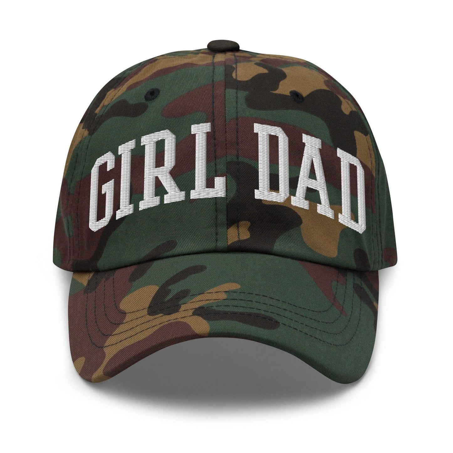 Girl Dad Varsity Letterman Embroidered Dad Hat Green Camo