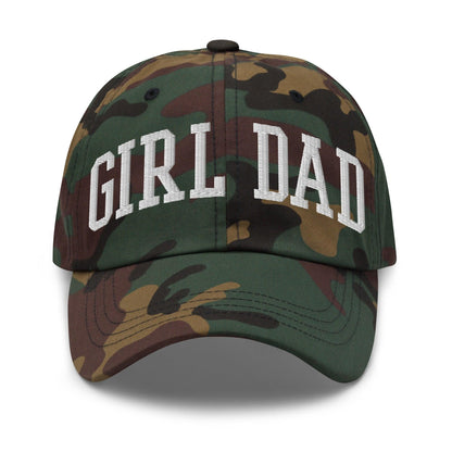 Girl Dad Varsity Letterman Embroidered Dad Hat Green Camo