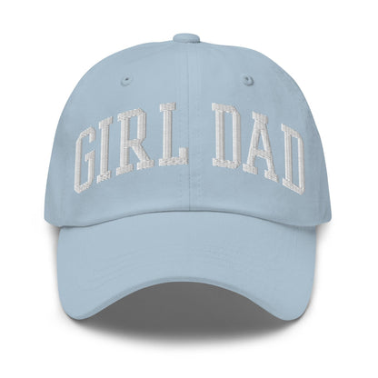 Girl Dad Varsity Letterman Embroidered Dad Hat Light Blue