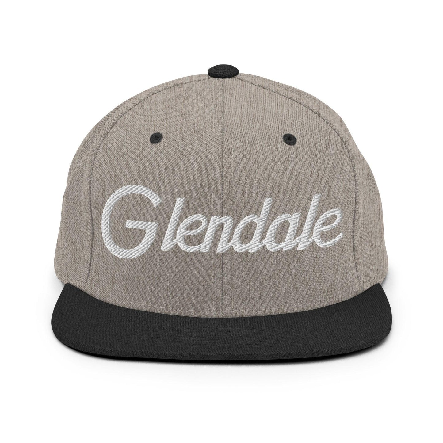 Glendale Script Snapback Hat Heather Black