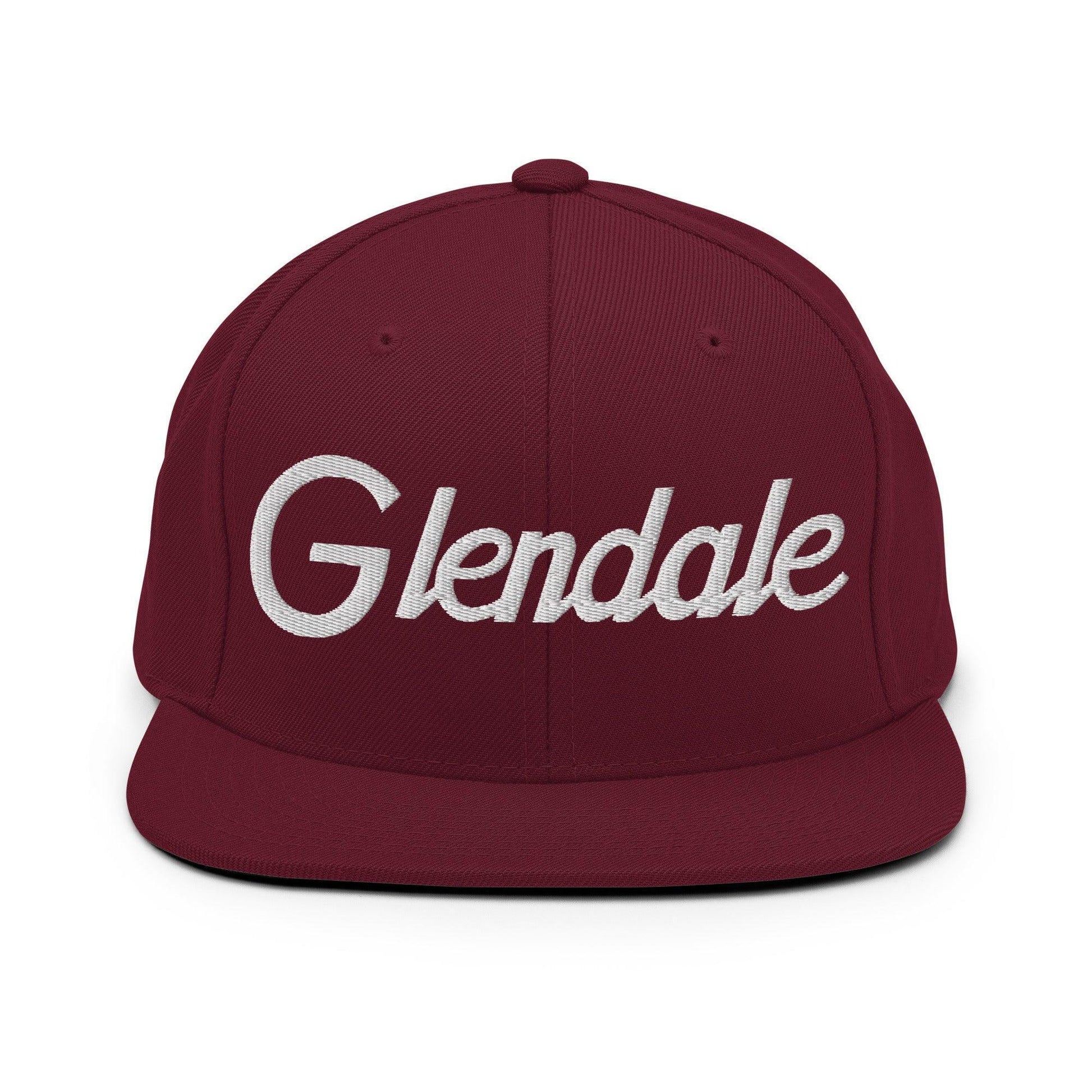 Glendale Script Snapback Hat Maroon