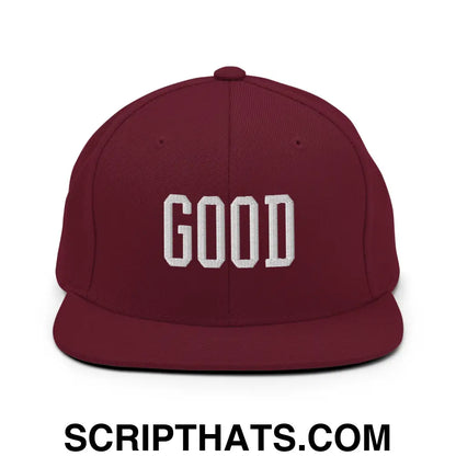 Good Texas Varisty Letterman Block Snapback Hat Maroon