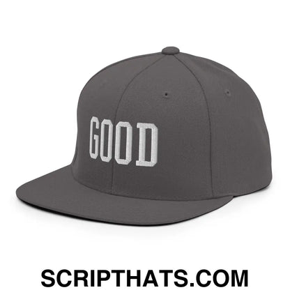 Good Varisty Letterman Block Snapback Hat Dark Grey