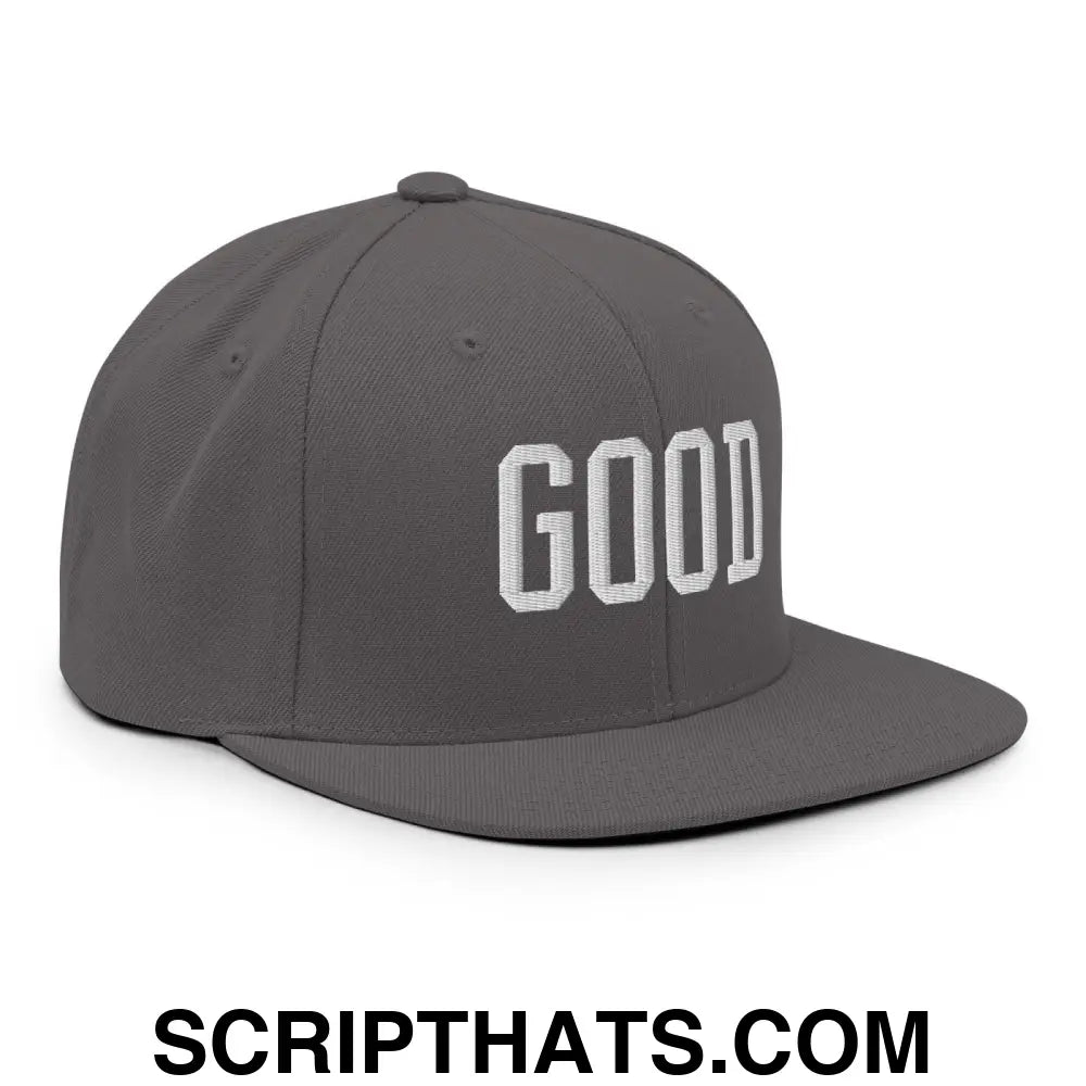 Good Varisty Letterman Block Snapback Hat Dark Grey