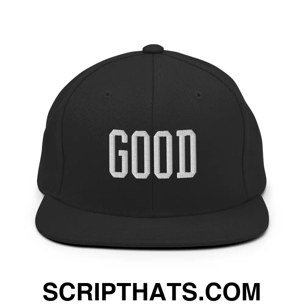 Good Varisty Letterman Block Snapback Hat Black