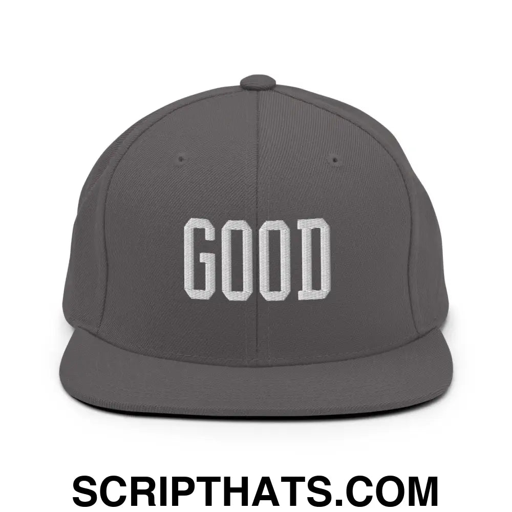 Good Varisty Letterman Block Snapback Hat Dark Grey