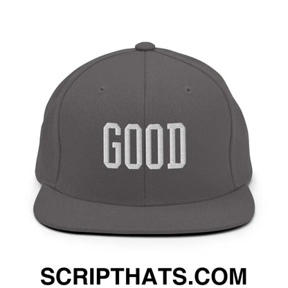 Good Varisty Letterman Block Snapback Hat Dark Grey