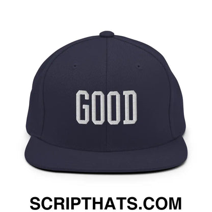 Good Varisty Letterman Block Snapback Hat Navy