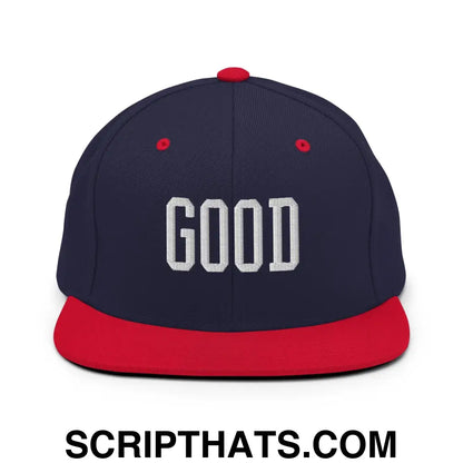 Good Varisty Letterman Block Snapback Hat Navy Red