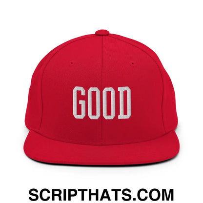 Good Varisty Letterman Block Snapback Hat Red