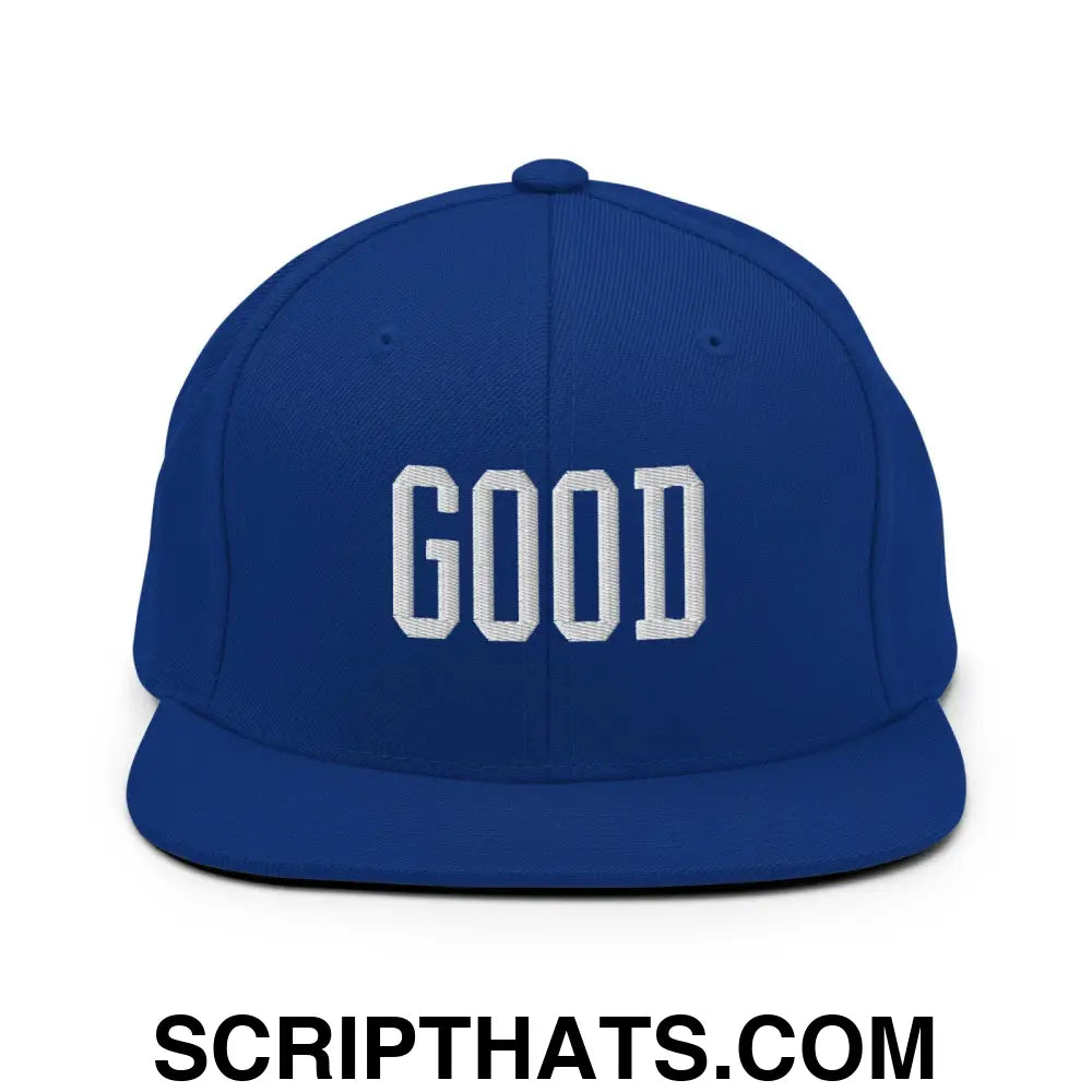 Good Varisty Letterman Block Snapback Hat Royal Blue