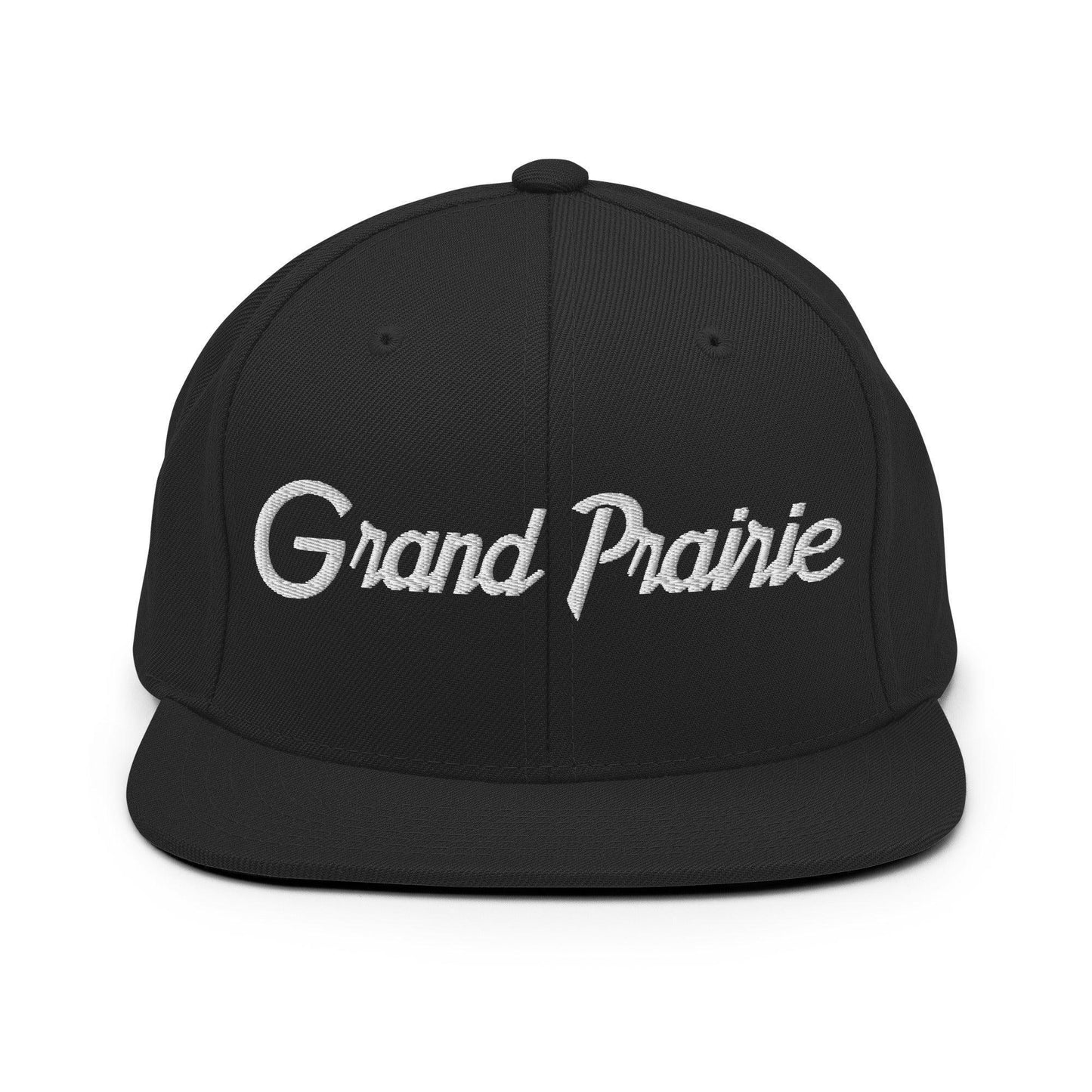 Grand Prairie Script Snapback Hat Black
