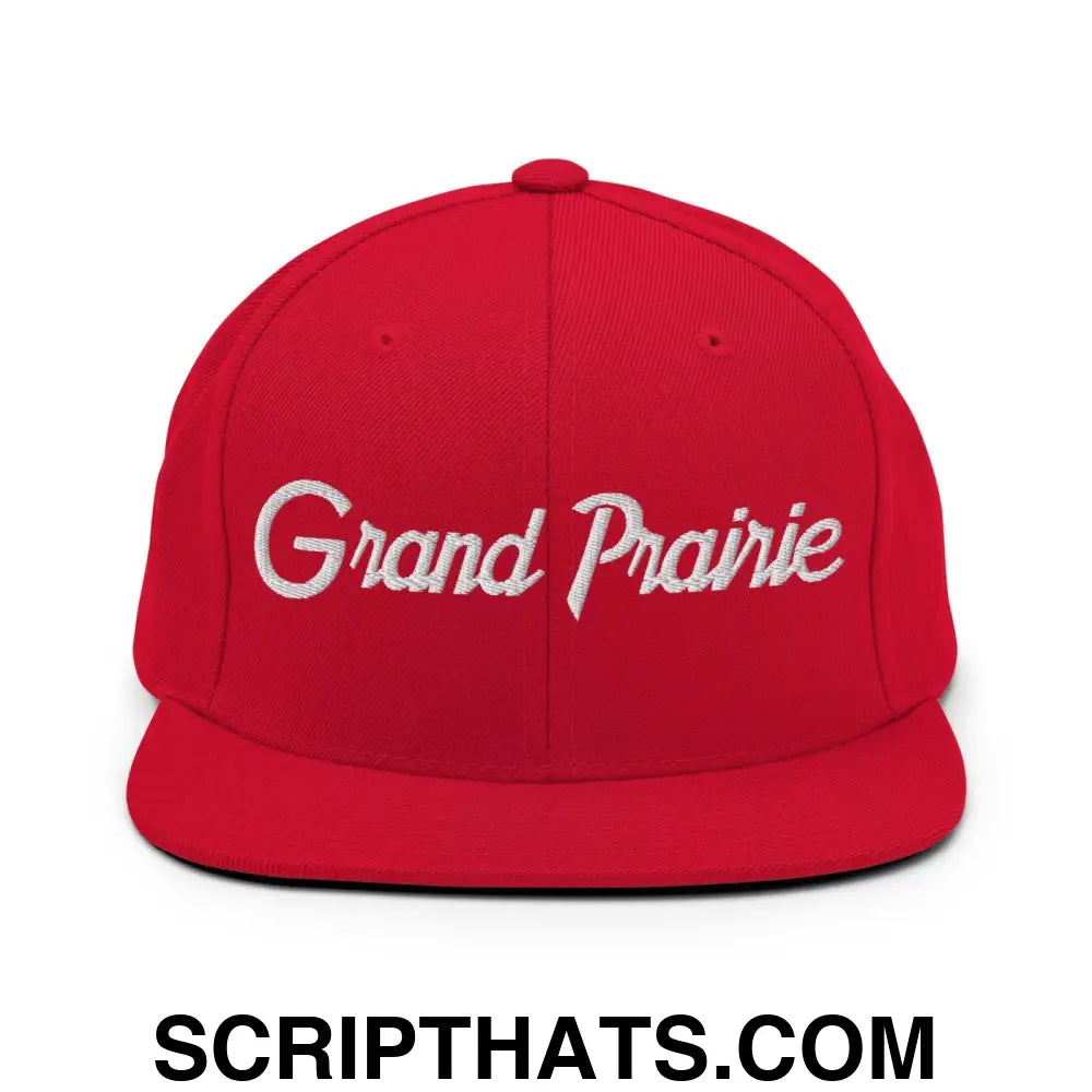 Grand Prairie Script Snapback Hat Red