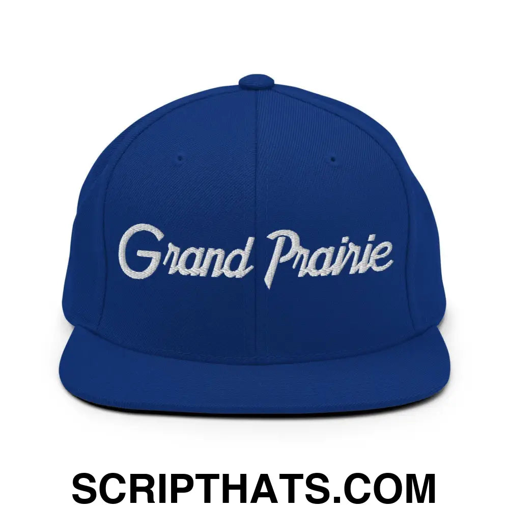 Grand Prairie Script Snapback Hat Royal Blue