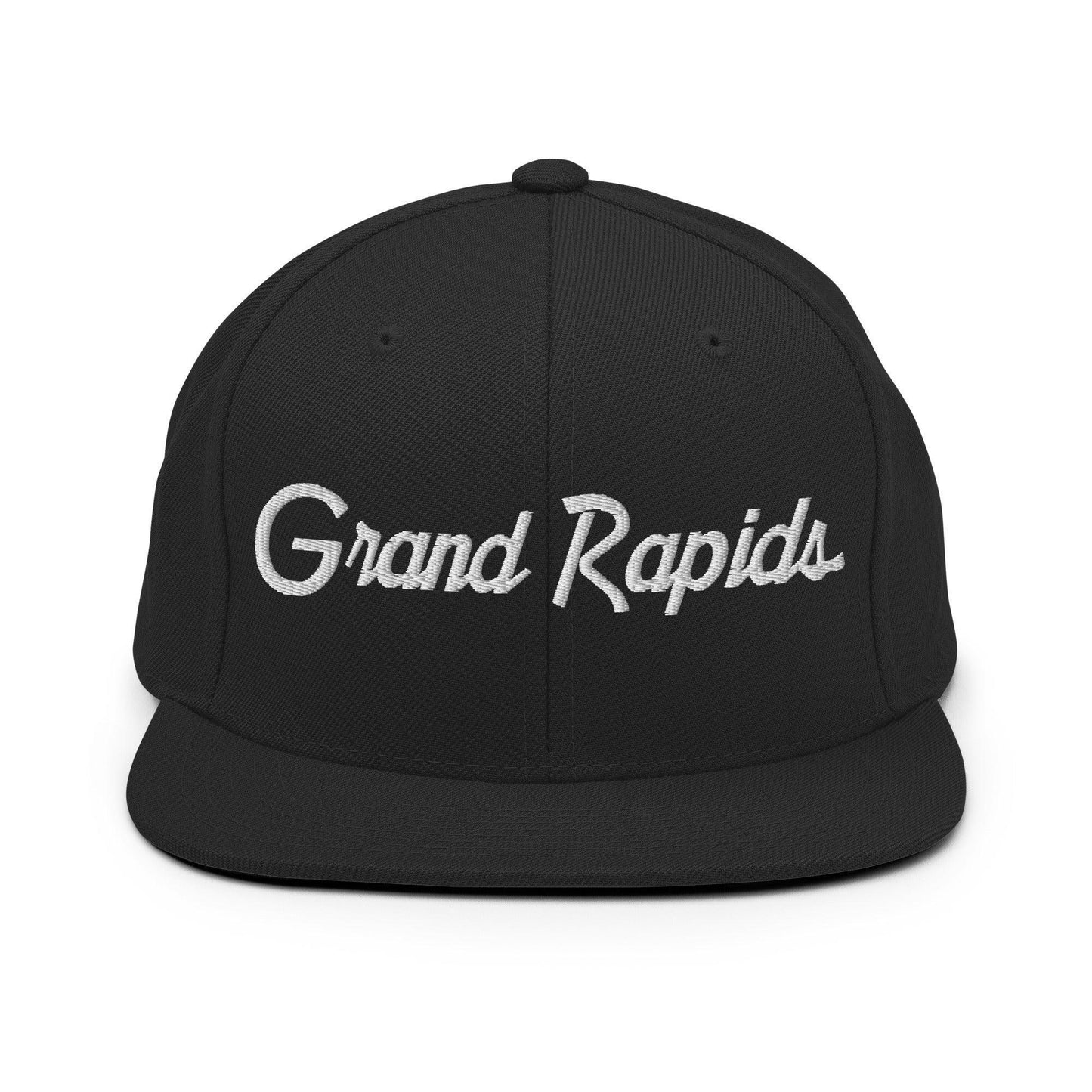 Grand Rapids Script Snapback Hat Black